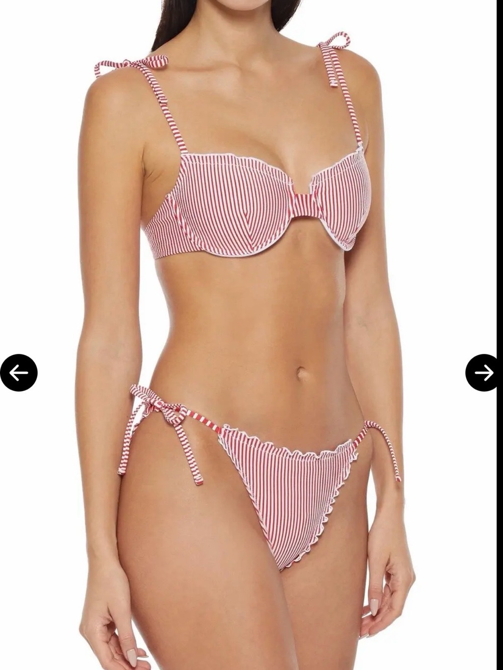 Onia Louise Ruffle-Trimmed Striped Underwire Bikini Top and Bottom